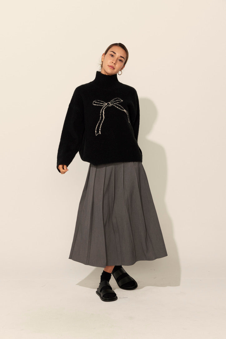 Bow-lita Jumper in Black