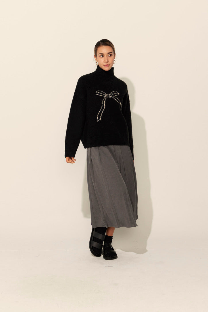Bow-lita Jumper in Black