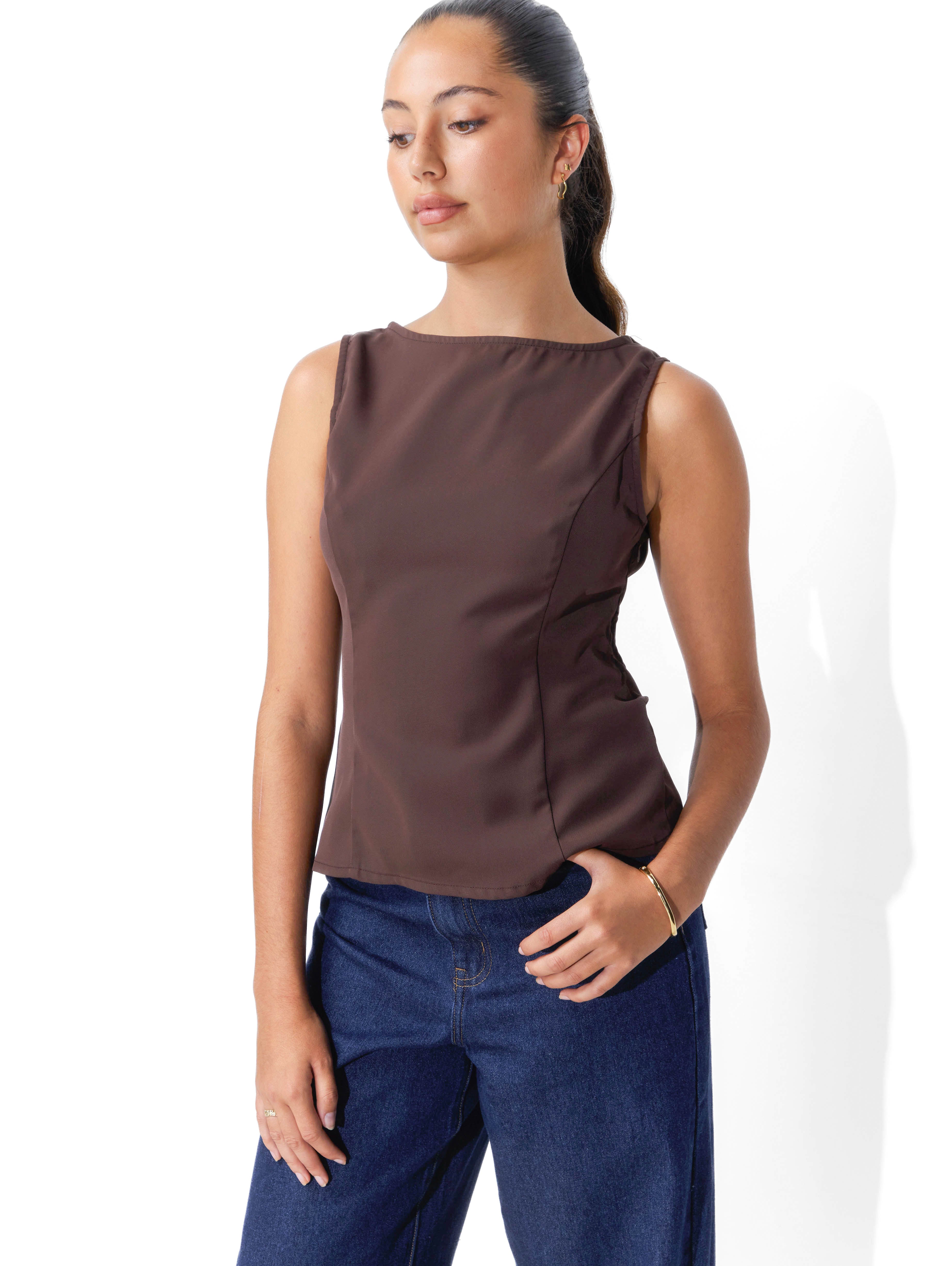 Georgia Top in Chocolate
