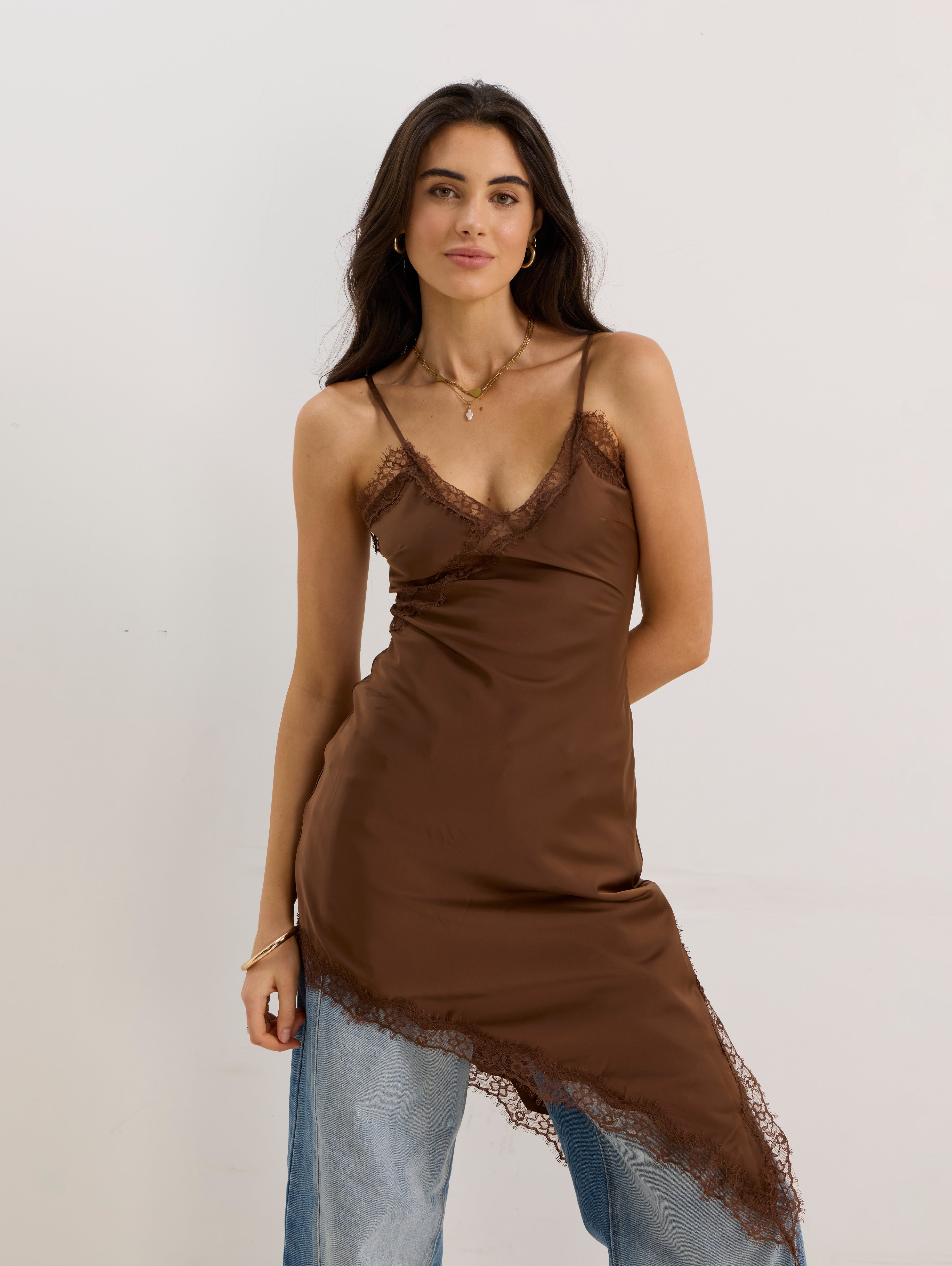 Celeste Dress in Brown