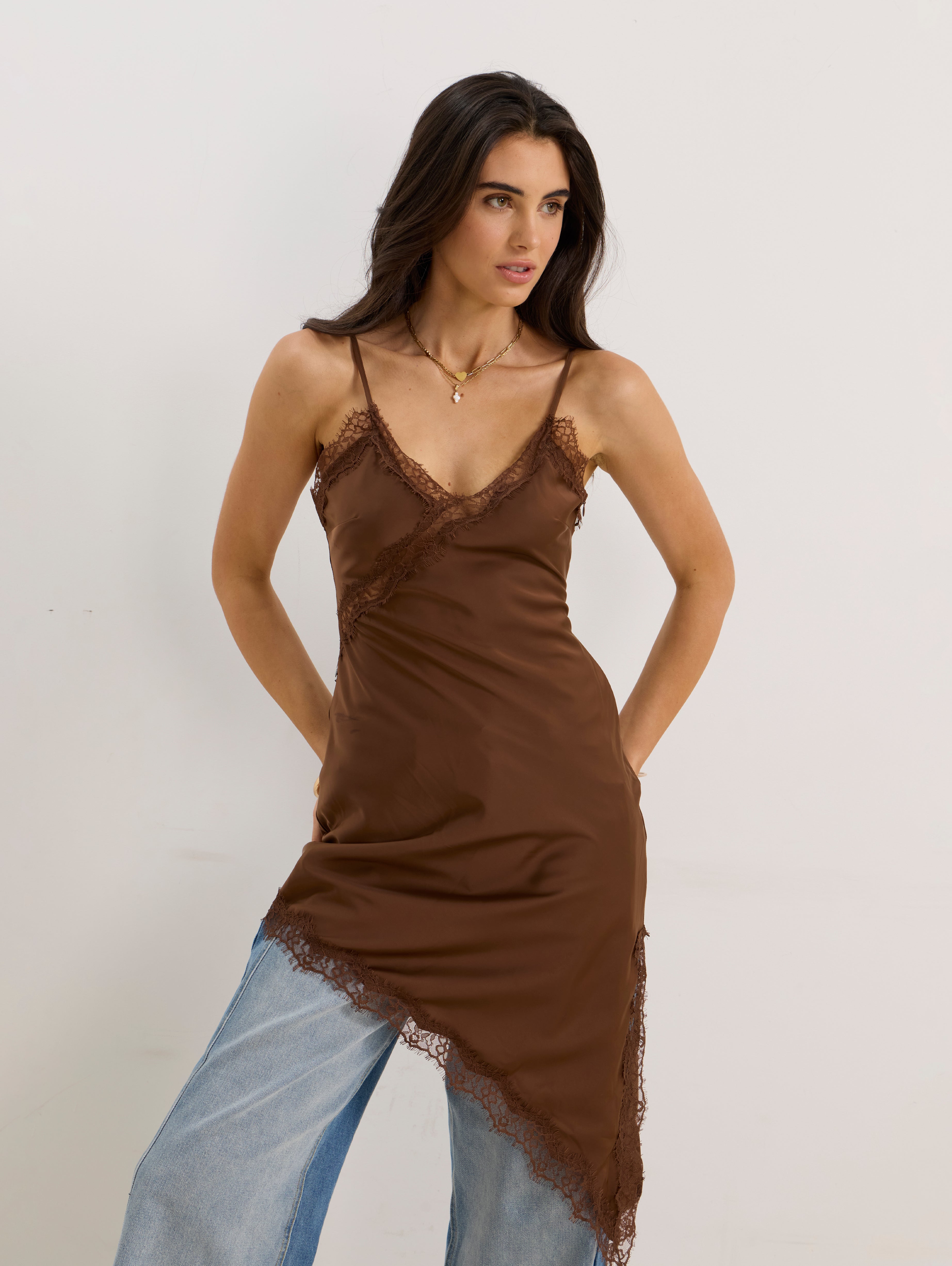 Celeste Dress in Brown